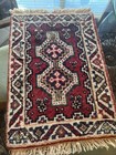 Hand Knotted Wool Vintage Persian Rug 26   x16   