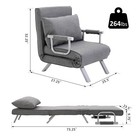 Modern Futon Sofa Lounger Couch W adjustable Backrest   Comfy Pillow  Light Grey