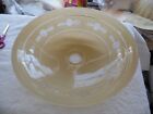 Antique 1920s 30s Art Deco Nouveau Victorian Tan Glass Ceiling Light Fixture 16 