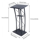 Metal Wood Curved Podium Presentation Lectern Stand Black Wrought Iron Podium