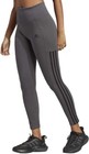 New Women s Adidas Tights Gray W  Black Stripes Small 7 8 Length High Rise