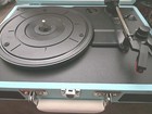Retro Style Portable Record Player 3-speed Turntable Bluetooth Blue Case 