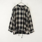Oro  ne Cotton Checked Collarless Blouse  1-2601-168 
