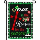 Christmas Garden Flag Is The Reason For The Season Winter 12x18 Inch Jesus