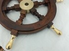Solid Brass Handle 18  Wooden Helm Ship Wheel Boat Steering Vintage Antique Gift