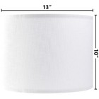 White Textured Drum Lampshade Medium Lamp Shade 13  Top X 13  Bottom X 10  Hi   