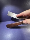 Vintage Huge  Straight Razor 10    Long   1 5    Blade Width Primitive - Wood Handle