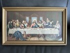 The Last Supper Jesus Gold Framed Print Vintage Catholic Religious Art 16x9   