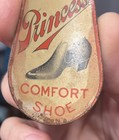 Antique Tin Litho Advertising Shoe Horn Schoenecker s Princess Comfort Shoes