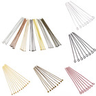 100-200pcs lot 10-70mm Heads Eye Flat Head Pin Gold Plated Ball Head Pins For Je