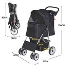 6 Colors Foldable Carrier Strolling Cart 4 Wheel Pet Stroller Dog W Cup New 2025