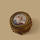 Antique French Bronze Handpainted Vanity Box