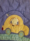 Vintage Just One Carters Baby Blanket Quilt Animals And Trucks Safari Boys Blue