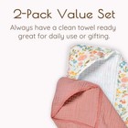 2 Pcs Hooded Baby Towels Newborn Cotton Muslin Bath Pink Floral Girl Towel