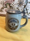 German 0 4l Art Nouveau Pewter Lidded Green  Brown And Gray Beer Stein -c  1930
