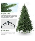 6 Ft Christmas Tree With 1413 Pe pvc Mixed Branch Tips Unlit Hinged Premium Tree