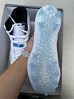 Jordan Men s White  blue Cleats With Blue Accents
