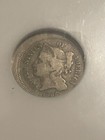 1865 Ngc Vg 10 Three Cent Nickel Struck 10  Off Center Cool Error