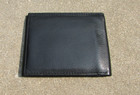 Alpine Swiss Black Leather Bi-fold Wallet Men s Credit Cards Very Nice 