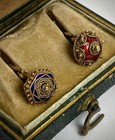 Antique 18k Enamel Gold Dress Shirt Studs France 19th Century French