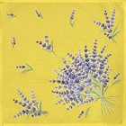 French Provencal Set Of 6 Napkins Lavender Bouquet Yellow - Made In France