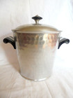 Vintage Puralum Mid Century Modern Hammered Aluminum Ice Bucket Made In Italy