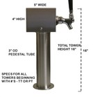 Stainless Steel  Draft Beer Tower Made In Usa - 6 Faucets - Glycol Ready -tt6crg