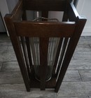 Antique Mission Oak Arts   Crafts Umbrella Stand  Cane Holder Roycroft Style