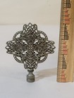 1930-1950s Large Brass Filigree Lamp Finial Vintage Art Deco Antique 3 8  Fitter