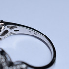 Vintage Style Green   White Diamond Cocktail Ring Gold Plated Size 9 25