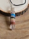 Natural Crystal 7 Chakra Gemstone Bonded Point Pendant Healing Energy Necklace