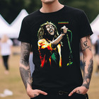 Bob Marley One Love Reggae Band T-shirt Black S-3xl
