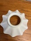 Antique White Milk Glass Pleated Petticoat Oil Lamp Light Shade