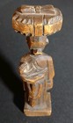 Vintage Antique Hand Carved Wooden Asian Woman Carrying Baby Dark Wood Folk Art