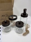 Mason Jar Bathroom Accessories Set 4 Pcs  Bronze