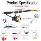 71   Telescopic Fishing Rod Pole Reel Combo Fishing Gear Set Fishing Accessories