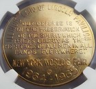 1964-65 Ny World s Fair Land Of Lincoln Pavilion Medal - Ms66 Ngc - Expo Token