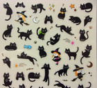 Gaia Black Cat Witch Girl Pet Sticker Sheet Made In Japan