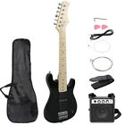 Beginner Guitar With Amp Case 30  Electric Guitar Kids Accessories Pack Black