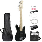 Kids 30   Beginner Guitar With Amp Case Electric Guitar Accessories Pack Black
