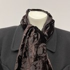 Vintage Enrico Coveri Scarf Ec Logos Throughout Dark Brown Burnout 59  Long