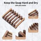 Wooden Soap Dish For Shower set Of 2 Shower Soap Holder self Draining Bar Soap
