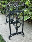 Antique Vtg 1920s Cast Iron Bench Stool Piano Base Art Nouveau Floral Seat Old
