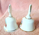 Miniature English Souvenir Bell Marked  york  And  canterbury Cathedral Set Of 2