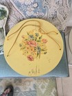 Vtg Princess Buttercream Yellow Wicker Sewing Basket Box Floral Decoration Read
