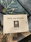 Vintage Fitz   Floyd Christmas Tapestry Throw Blanket Woven Afghan Holiday Cabin