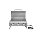 3 Burner Portable Tabletop Propane Gas Grill In Stainless Steel