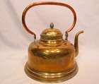 Antique Extra Large Brass Gooseneck Teapot With Copper Handle-unique  ezs000963 