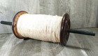 Vintage Large Wooden Spool Yarn  Sewing Home Decor Black Thread 15  Dbl Handled