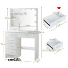 Vanity Makeup Table Dressing Desk Set W  Stool  10 Led Lighted Sliding Mirror